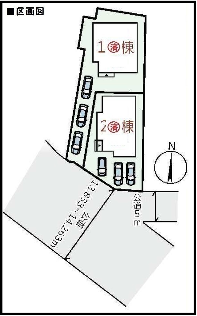 【橿原市上飛騨町　新築一戸建て　】区画図面